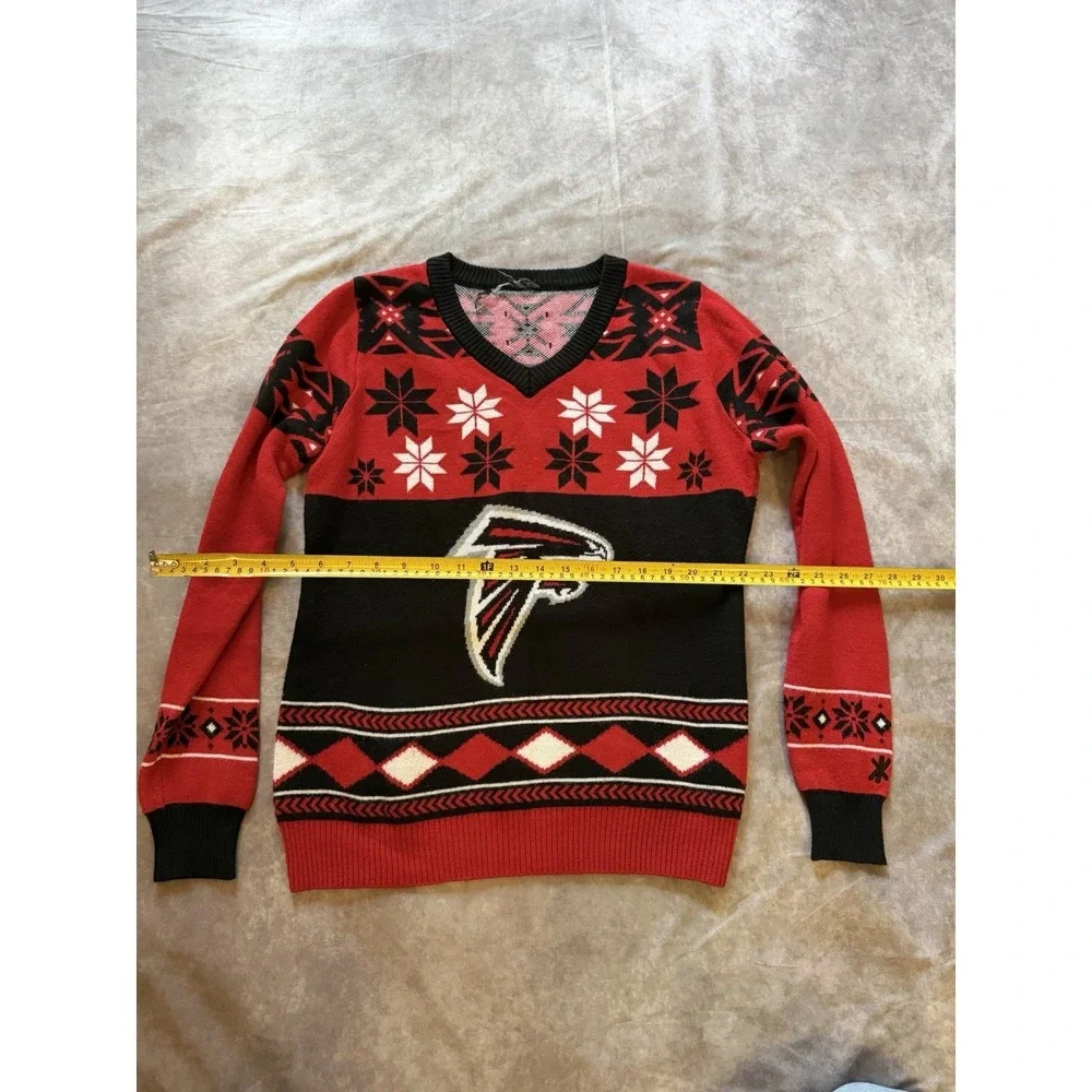 Atlanta Falcons NFL Football Holiday Snowflake Sweater Red/Black/White